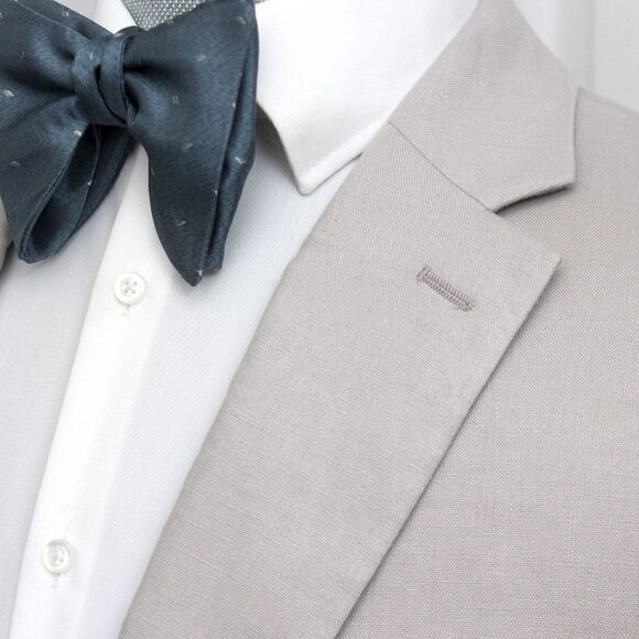 NWT Men's Self tied Bow Tie Dusty Blue Silk Butterfly Bowtie big bow tie S549 - Picture 3 of 9